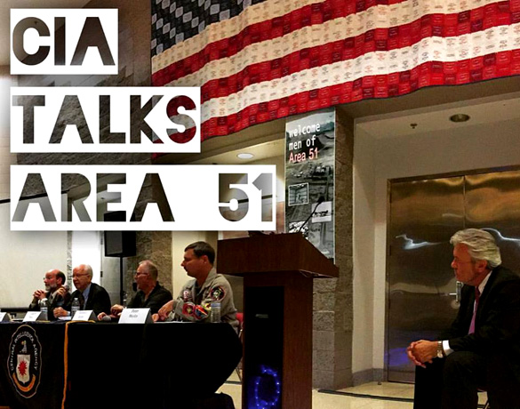 Picture taken at the National Atomic Testing Museum of CIA panel on Area 51. (Credit: Jeremy Corbell/Facebook)