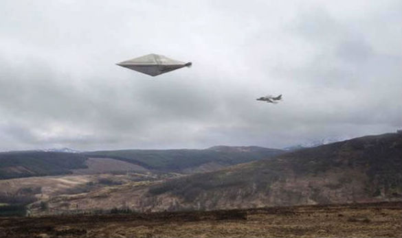 A recreation of the Calvine UFO photo poster. (Credit: Channel 5)