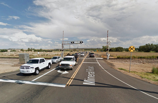 A Colorado witness at Gunbarrel noticed a hovering disc while waiting at a train stop light and both the witness and the UFO moved on once the trained passed. (Credit: Google)