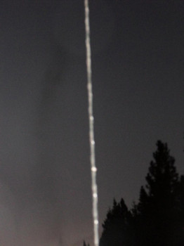 Witness image shows what appears to be a light beam. (Credit: MUFON)