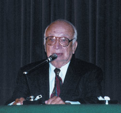 Col. Corso speaking at a conference (credit: Baiata Collection)