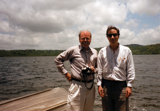Dr. Richard Haines (left) and Antonio Huneeus at Cote Lake. (image credit: Antonio Huneeus)