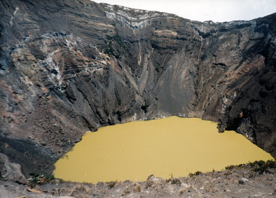 The crater of Irazú Volcano outside San José.