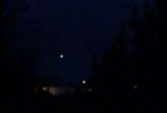 Screenshot of UFO video from Great Britain of lights in the sky. (Credit: MUFON)