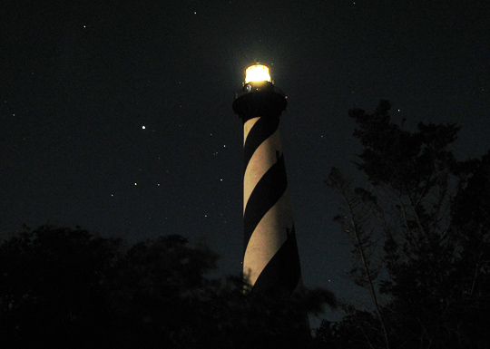 Cape Hatteras Lighthouse at night. (image credit: Cap Hatteras National Seashore)
