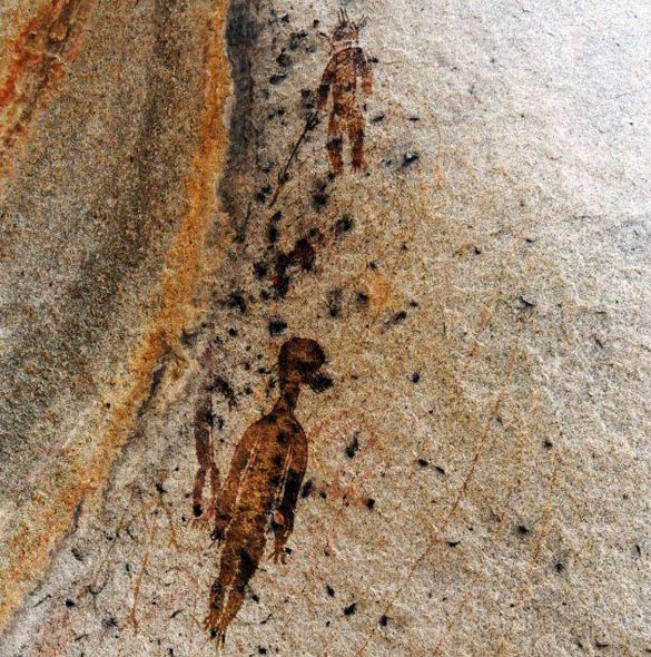 Ancient Indian rock paintings from the state of Chhattisgarh. (Credit: Amit Bhardwaj.The Times of India)