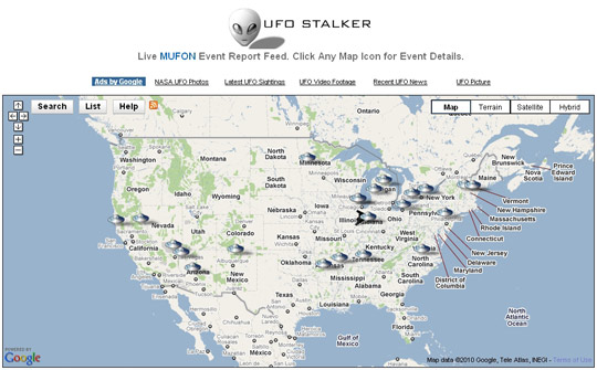 MUFON's UFO Stalker, graphical UFO report interface.