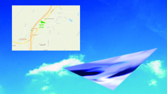 Image provided by the witness of metallic triangular UFO. (Credit: MUFON)