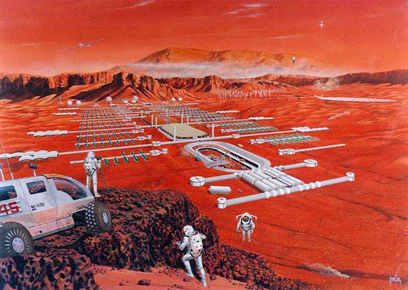 Image of Martian Colony used to promote the Extraterrestrial Liberty events. (Credit: British Interplanetary Society)