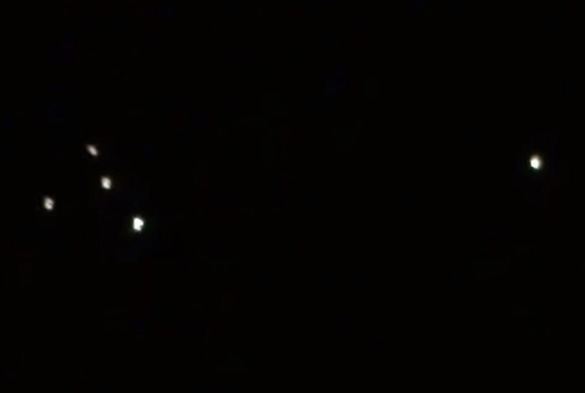 Image of the UFOs in a still from the video. (Credit: Edison Avila La Madrid/YouTube)