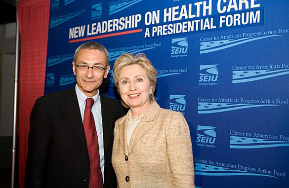 John Podesta with Hillary Clinton in 2007. (Credit: Flickr/Center for American Progress Action Fund)