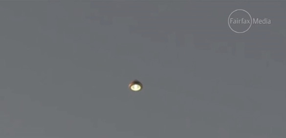 UFO from video of interview with Tino Pezzimenti of UFO Research Queensland. (Credit: 4BC/Fairfax Media)