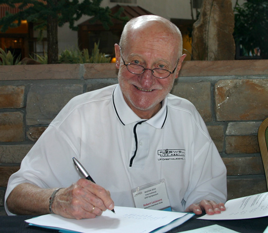 Dr. Robert LeLieuvre at the MUFON Symposium in 2010. (image credit: Alejandro Rojas)