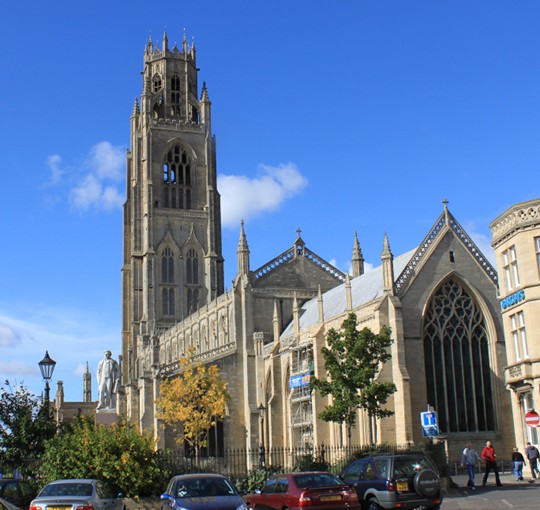 St. Botolph's church spire, which the Ministry of Defence believes may have caused a false radar hit during the Boston sighting.