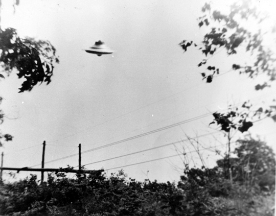 First UFO photo taken by Harold Trudel in Woonsocket, Rhode Island, June 10th, 1967. (image credit: Harold Trudel, August C. Roberts)