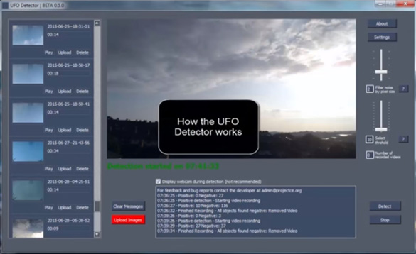 The UFO Detector software. (Credit: UFOID.net)