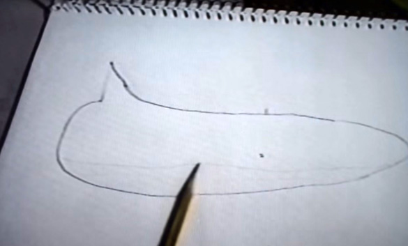 Blackwood's drawing of the UFO. (Credit: Jim Blackwood)