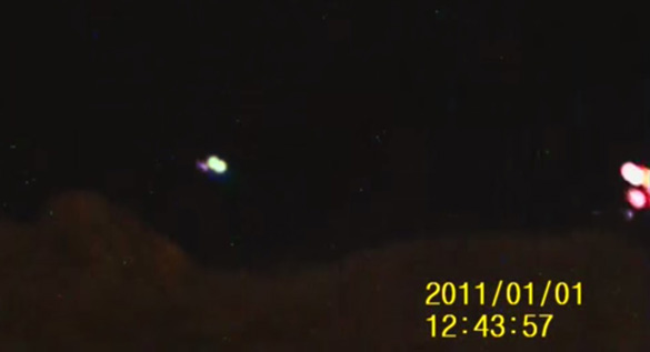 Still image of the night vision UFO video showing the radio towers. (Credit: Tom Sanger)
