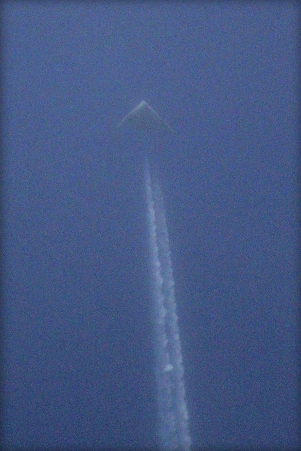 Photograph of triangular UFO taken by Jeff Templin over Wichita, Kansas. (Credit: Jeff Templin/KSN)