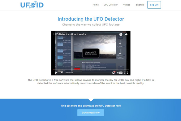 The UFOID.net homepage.