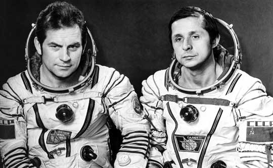 Cosmonauts Vladamir Kovalenok and Viktor Savinykh
