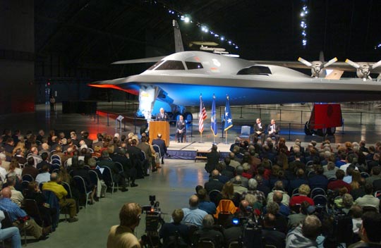 Stealth bomber being placed into the Air Force Museum at Wright Patterson (image: USAF).