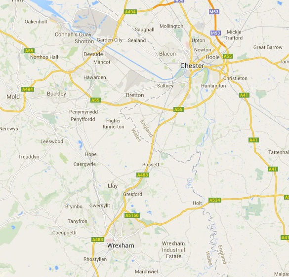 Map of Wrexham and Deeside. (Credit: Google Maps)