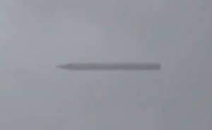 Cigar-shaped UFO over Appleton, WI. (Credit: UFObook/YouTube)