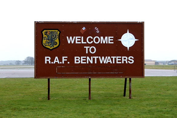Welcome sign at RAF Bentwaters. (Credit: Philip Mantle)
