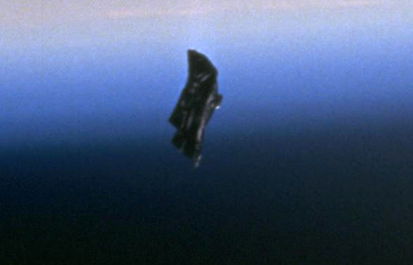 Close-up of the infamous "Black Knight" satellite. (Credit: NASA)