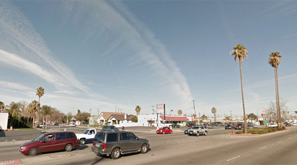 The witness recorded the UFO video just off Union Avenue in Central Bakersfield. (Credit: Google)