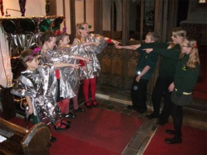 Students performing 'Christmas With the Aliens' (Credit: 	Burrington Primary School)