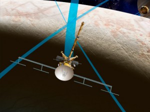 Artist's concept of the Europa Clipper mission. (Credit: NASA/JPL-Caltech)