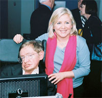 Stephen Hawking with daughter Lucy (credit: AIP)