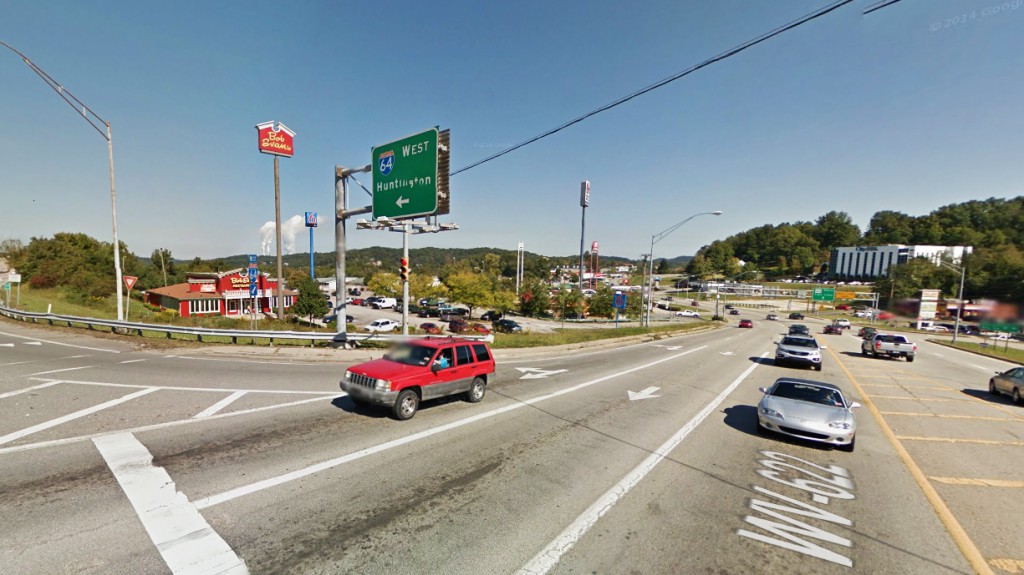 The witness read a recent story about multiple triangle-shaped objects moving low over Marmet, West Virginia, and filed his 2013 case of an object videotaped in nearby Cross Lanes. Pictured: Cross Lanes, West Virginia. (Credit: Google)