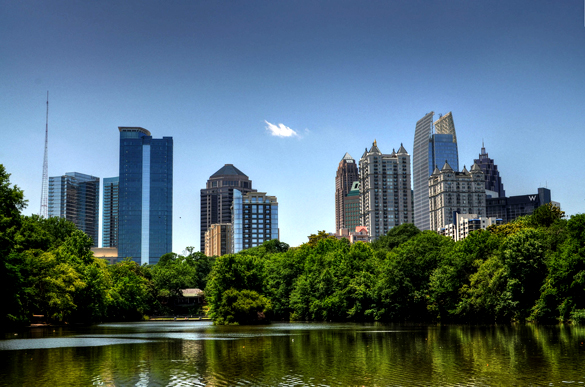 The witness was standing outside next to a vehicle in Atlanta, GA, when the driveway, yard and nearby home were engulfed in light. Pictured: Atlanta skyline. (Credit: Wikimedia Commons)