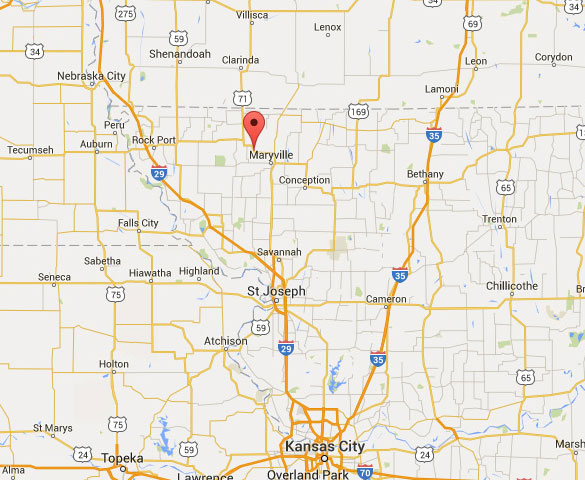Wilcox is about 104 miles northwest of Kansas City, MO. (Credit: Google Maps)