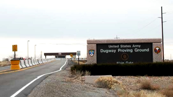 Three witnesses came upon a UFO hovering just 20 feet over the roadway near Dugway, Utah, in 1992. Pictured: Dugway Proving Ground. (Credit: Google)