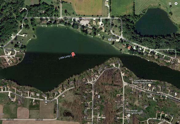 The witness first noticed a bright light in the distance. Pictured: Little Long Lake. (Credit: Google)