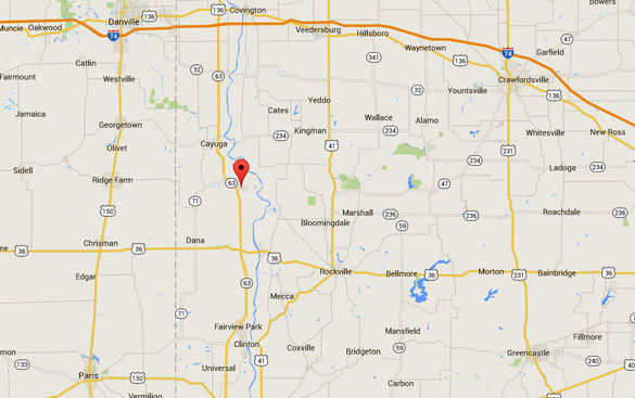 Newport is about 30 miles directly north of Terre Haute, IN. (Credit: Google Maps)