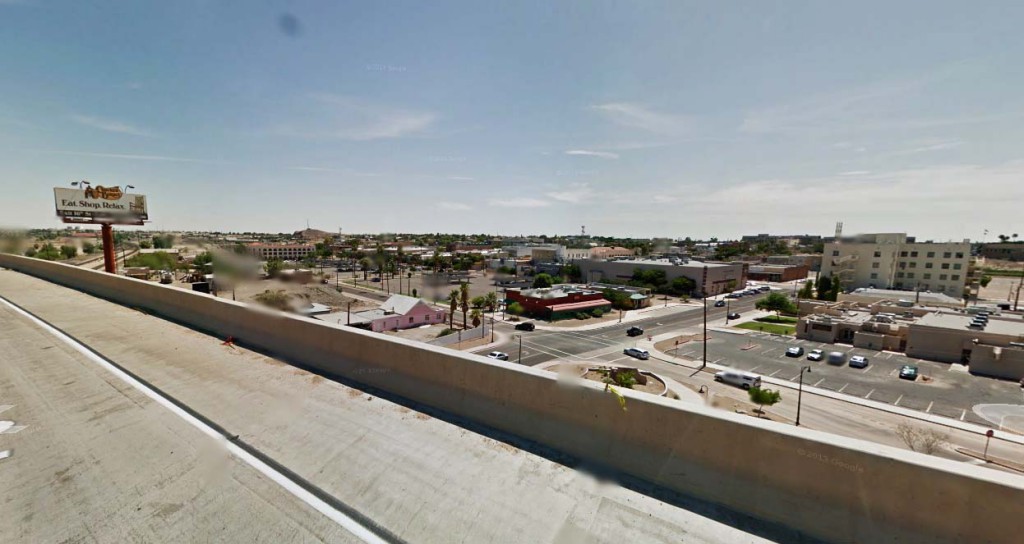 The witness first thought the object was a passenger plane until it seemed to hover in place. Pictured: Yuma, Arizona. (Credit: Google)