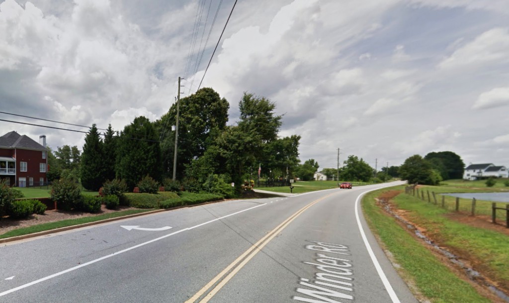 The objects were casting light onto the ground level. Pictured: Loganville, Georgia. (Credit: Google)