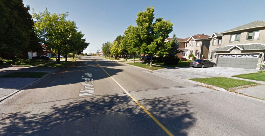 The witness said the object barely moved, although it did appear to be shaking or vibrating slightly. Pictured: Markham, Ontario, Canada. (Credit: Google)