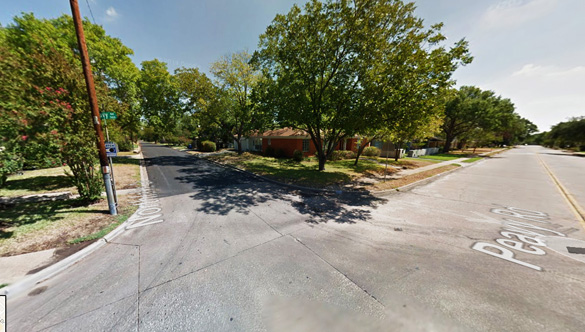 The object was first seen by the witness at Northlake near Peavy streets in Dallas, TX, about one mile in altitude. (Credit: Google)