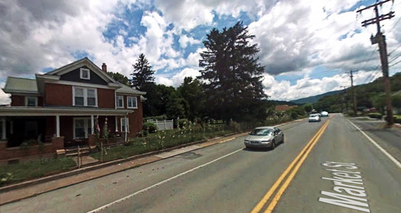 The witness eventually discovered four objects hovering nearby. Pictured: Peterstown, WV. (Credit: Google)