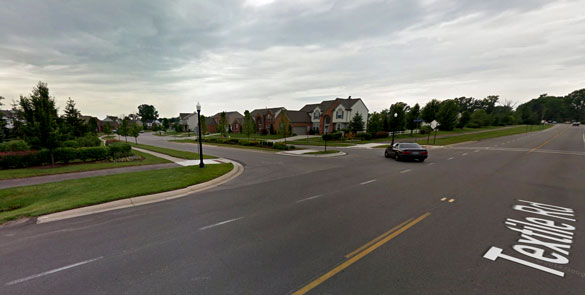 The intersection of Textile Road and Cherrywood Drive in Ypsilanti, MI. (Credit: Google)