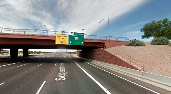 Light reflected off of the object at first. Pictured: I-60 at the Ellsworth ramp. Credit: Google)