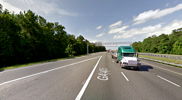 The object was hovering under 30 feet off of the ground. Pictured: I-95 at the Woodbine exit. (Credit: Google)