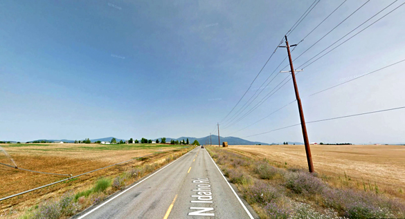 The witness saw a rectangle-shaped object falling from the sky over Post Falls, ID. (Credit: Google)