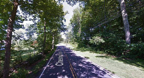 The witness was able to describe the lighting on the triangle-shaped craft as it moved close. Pictured: New Milford, CT. (Credit: Google)